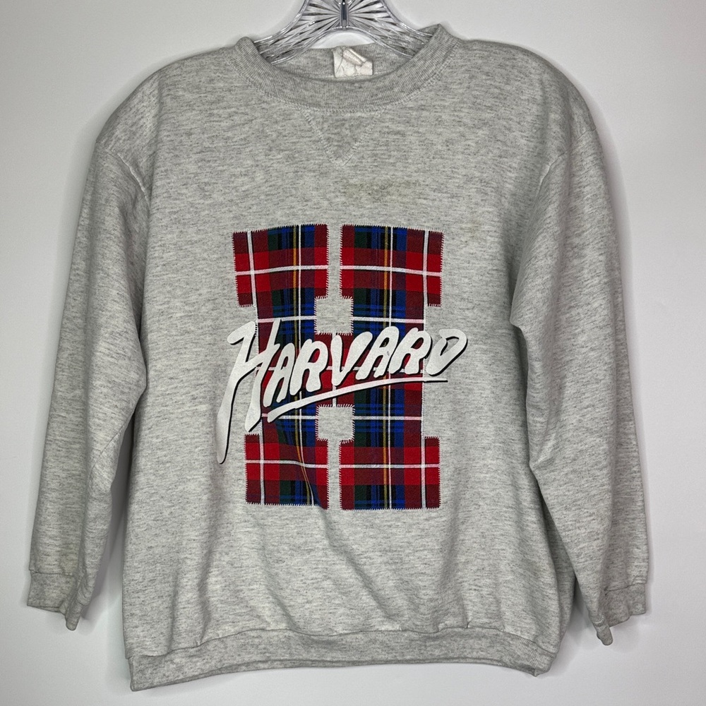 Vintage Ross International Gray Harvard Crewneck Sweatshirt Medium